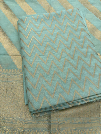 Turq Chanderi cotton 3 piece suit set