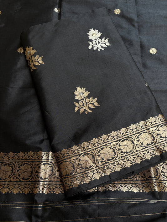 Black katan by katan sona rupa 3 piece suit set