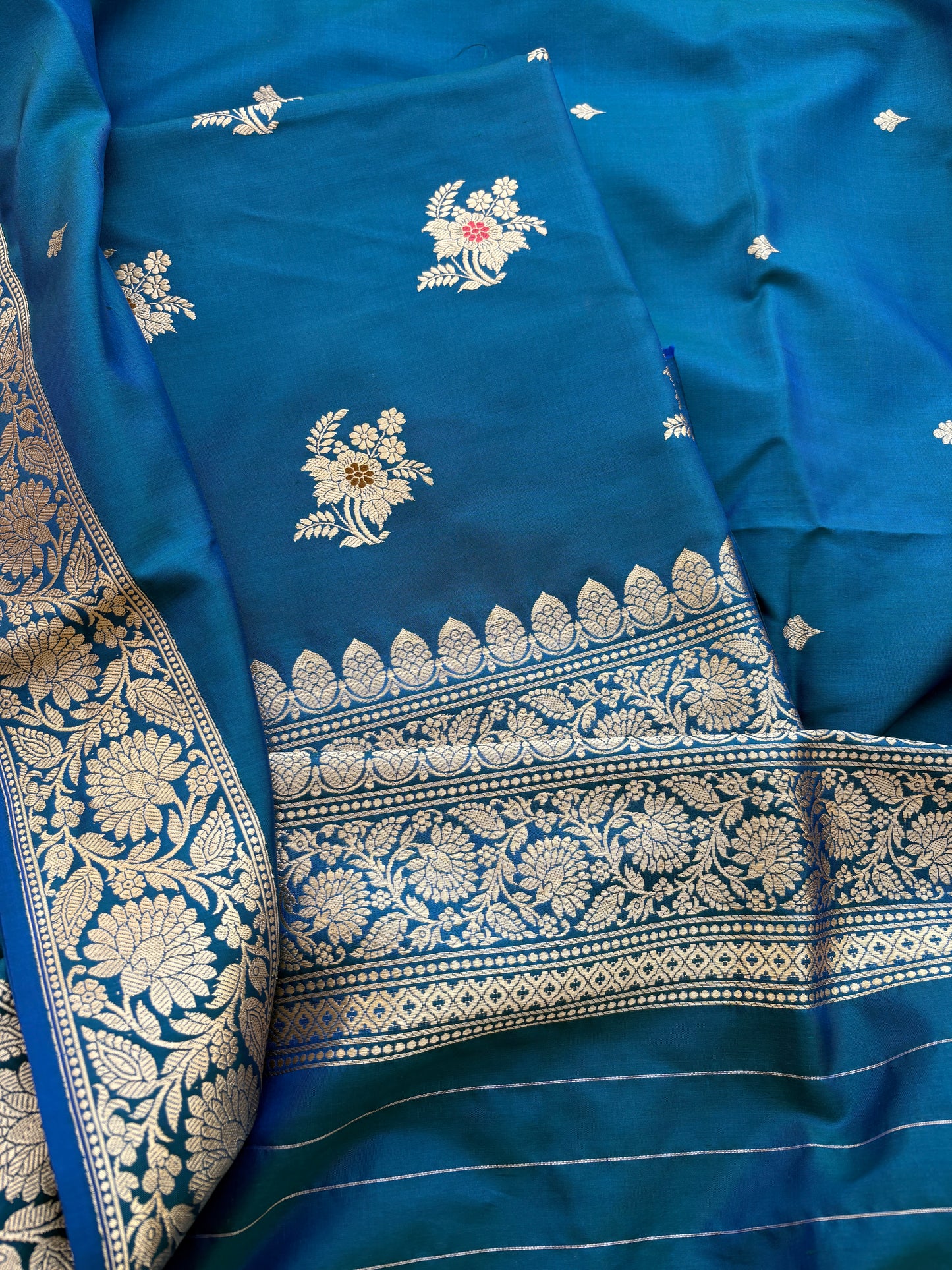 Blue katan by katan silk suit set