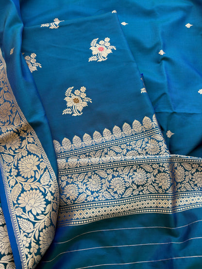 Blue katan by katan silk suit set