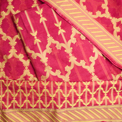 Red Resham weaving Chanderi  suit set