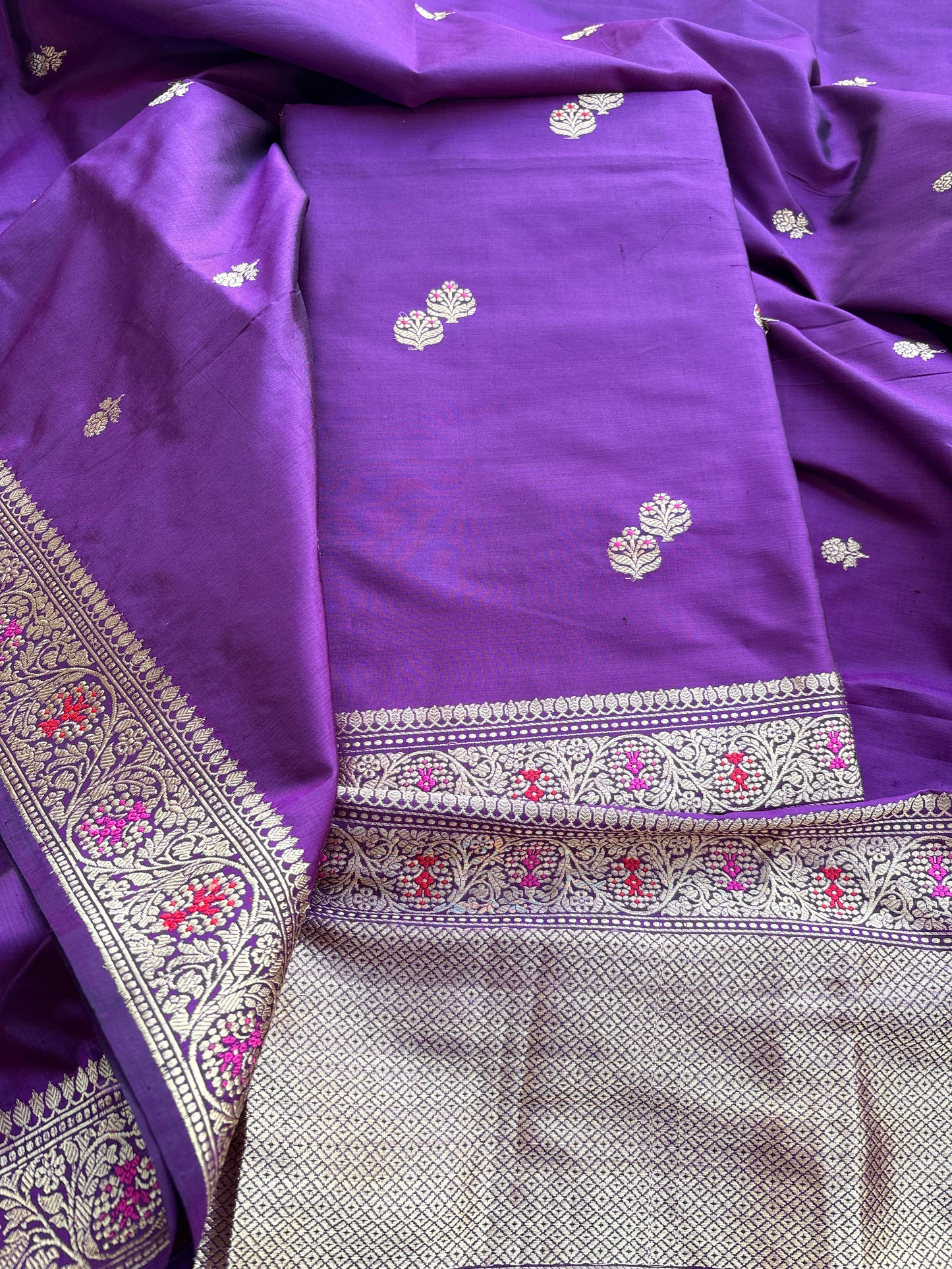 Purple katan by katan meenadar suit set