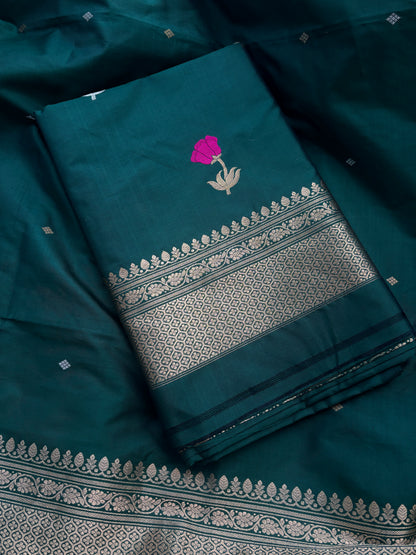 Green Katan by Kayan silk kadhwa suit set