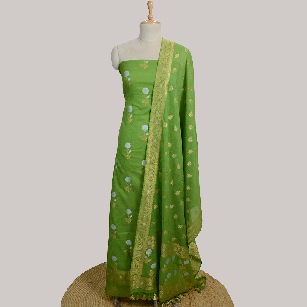 Light green Sona Rupa Chanderi suit set