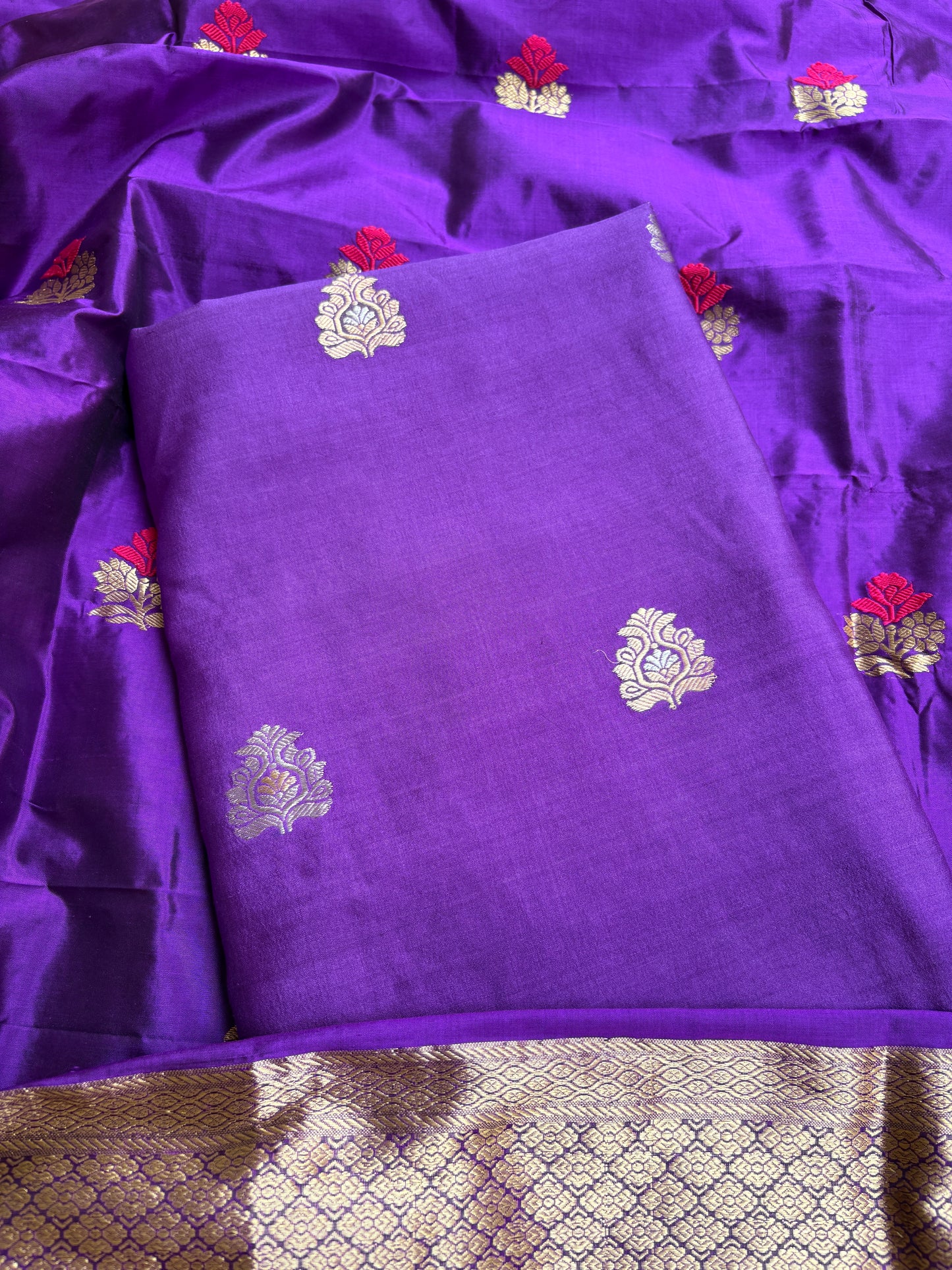 Purple Chiniya Katan kadhwa suit set