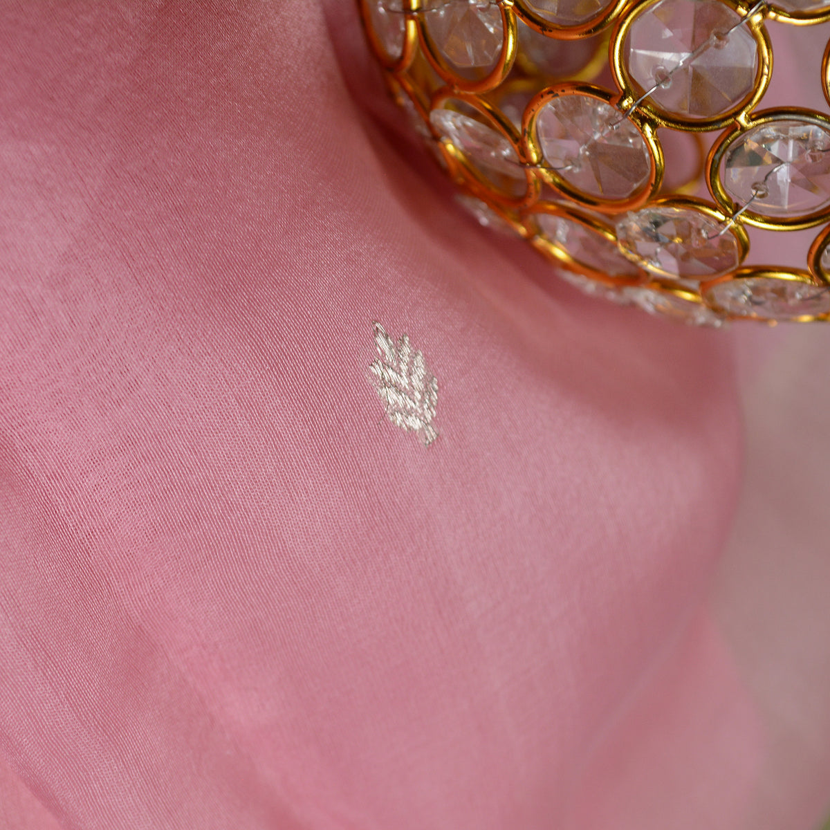 Green pink kora silk saree