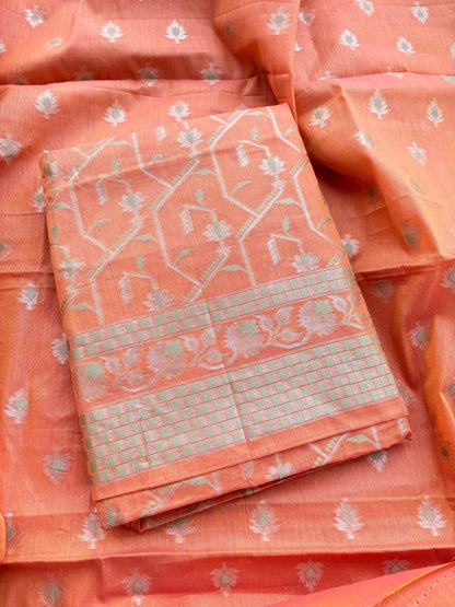 Orange dhoop chau Chanderi cotton suit set