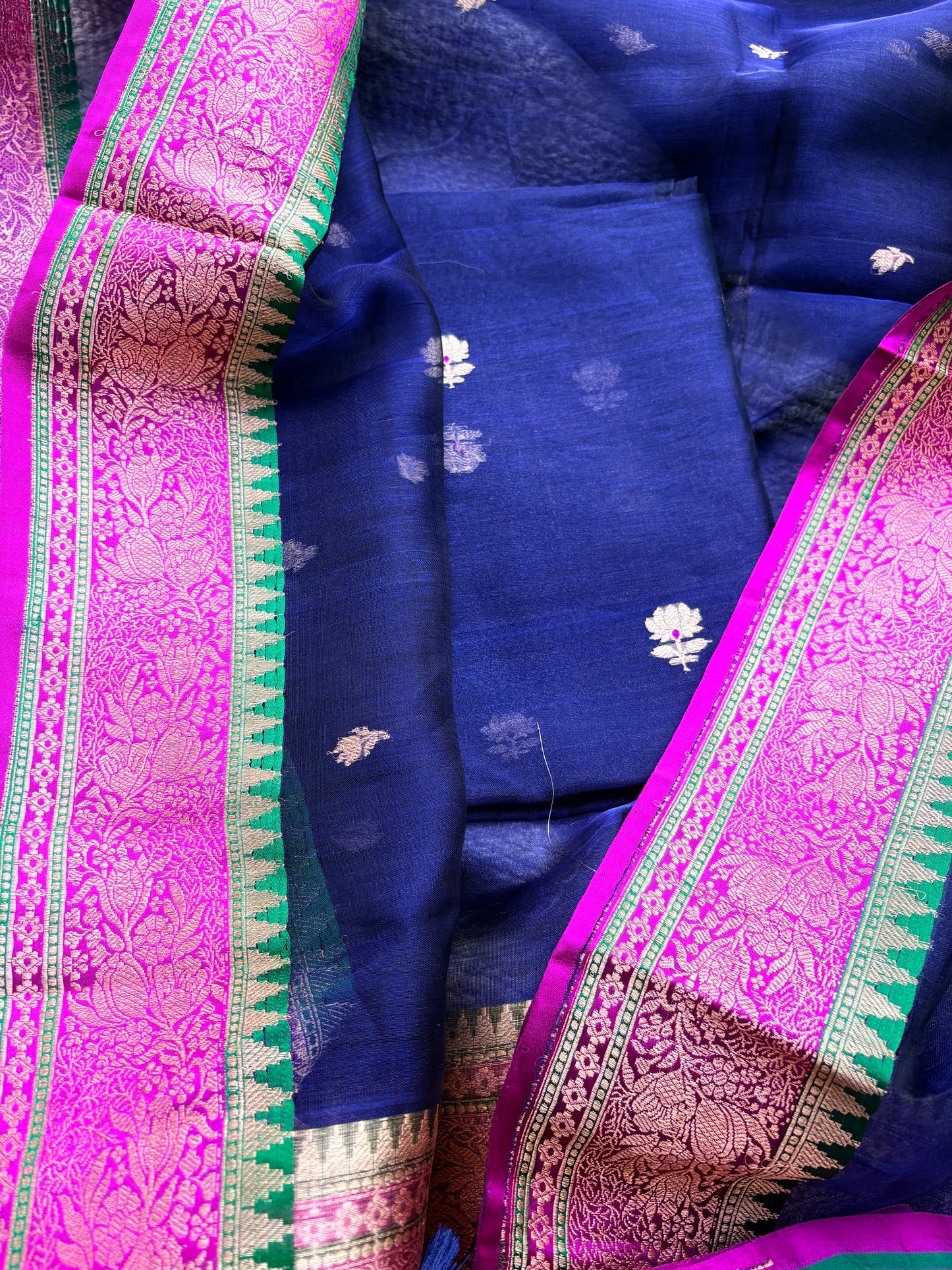 Blue kora tissue suit set