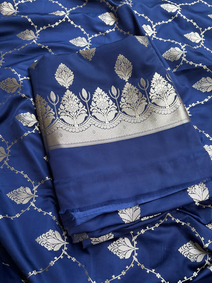Blue mashru silk suit set