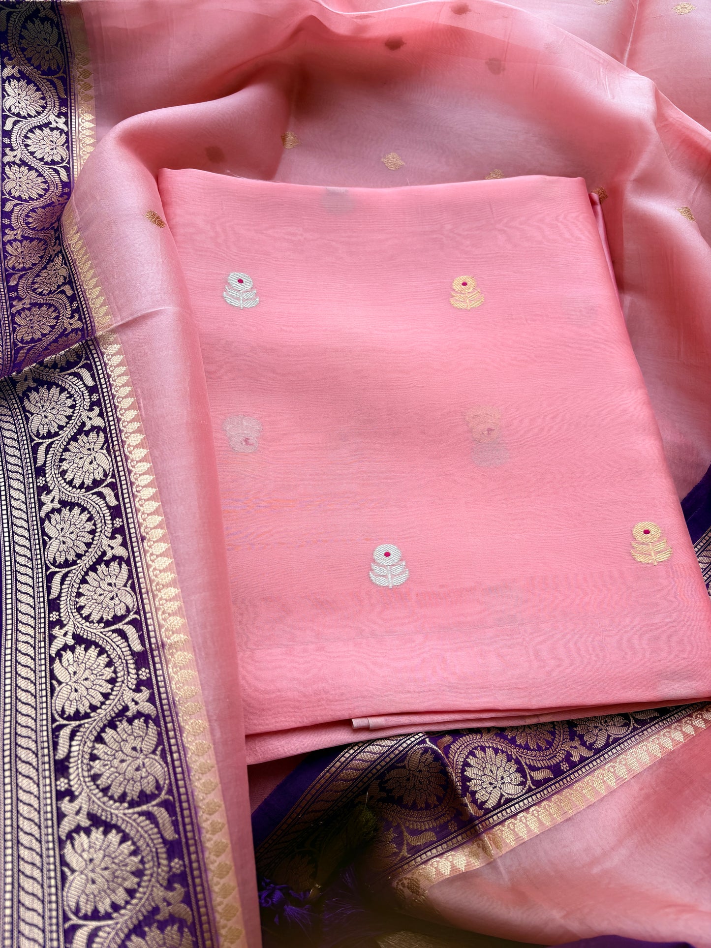Pink lavender kora shaded suit set