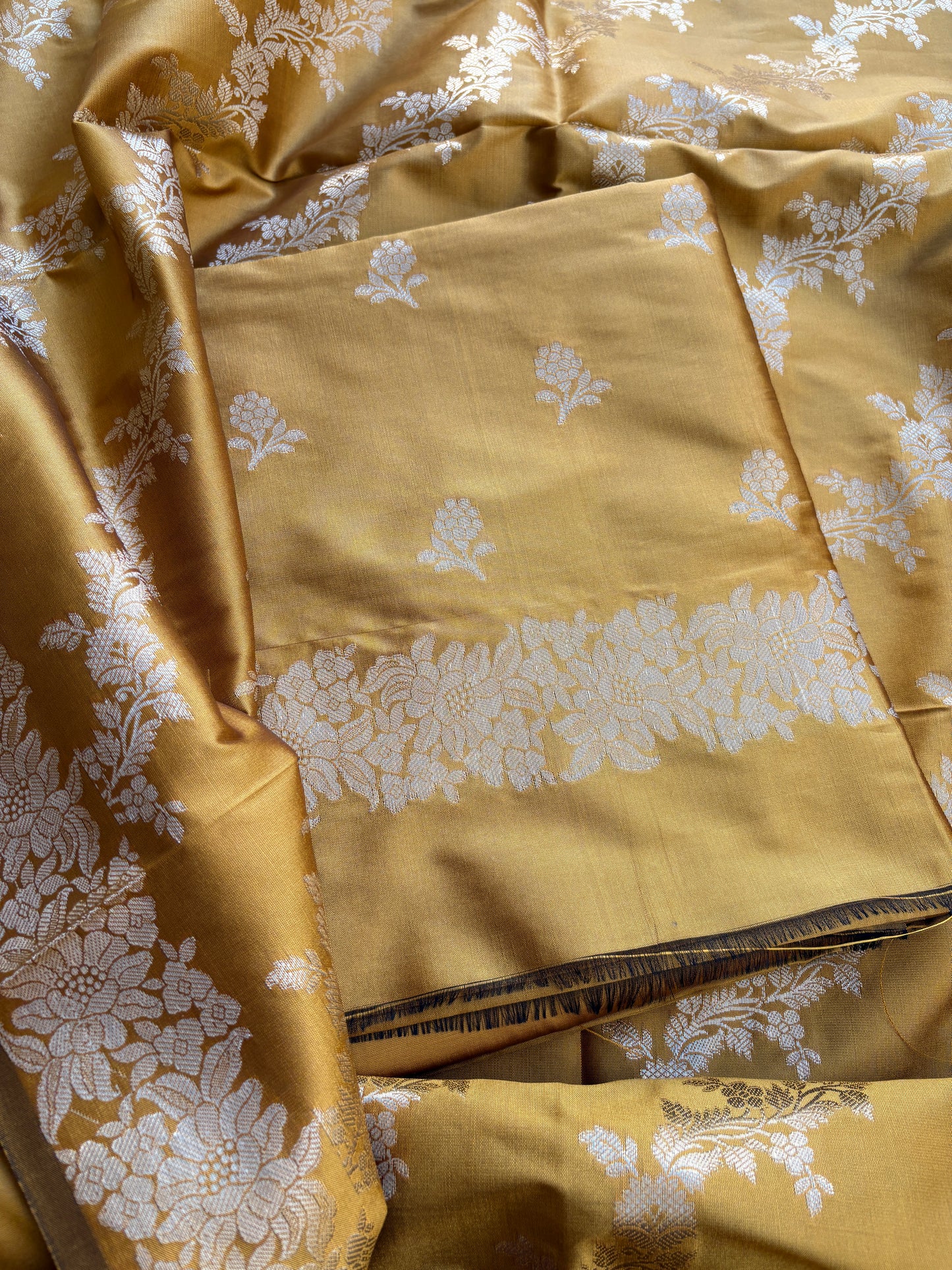 Yellow premium silk suit set