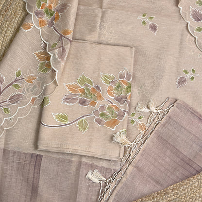 Nude beige linen suit set