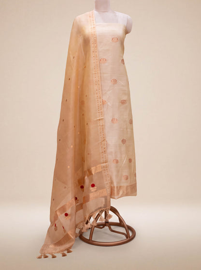 Cream beige  pure silk suit set