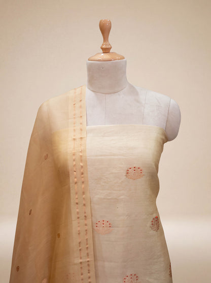 Cream beige  pure silk suit set