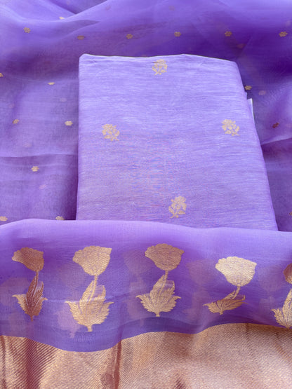 Lavender linen silk suit set
