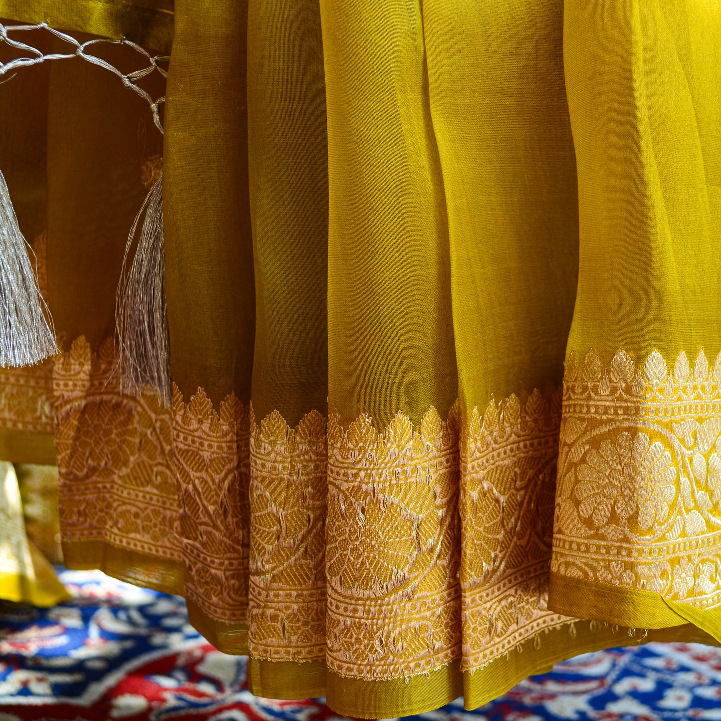 Green kora silk saree