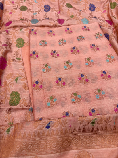 Peach cotton 3 piece suit set