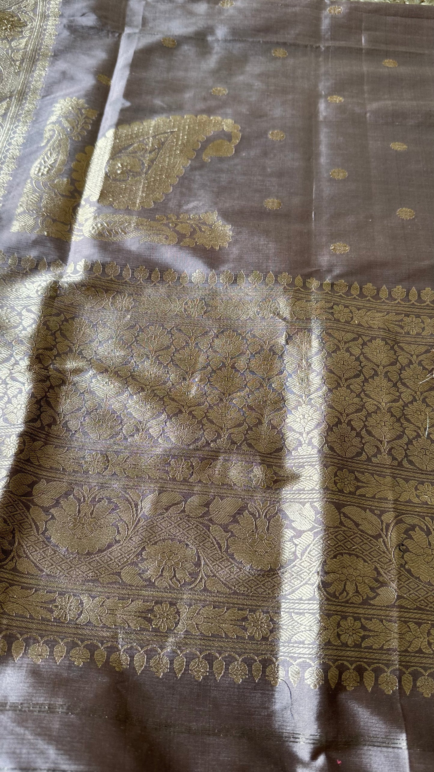 Nude color kadhwa katan silk dupatta