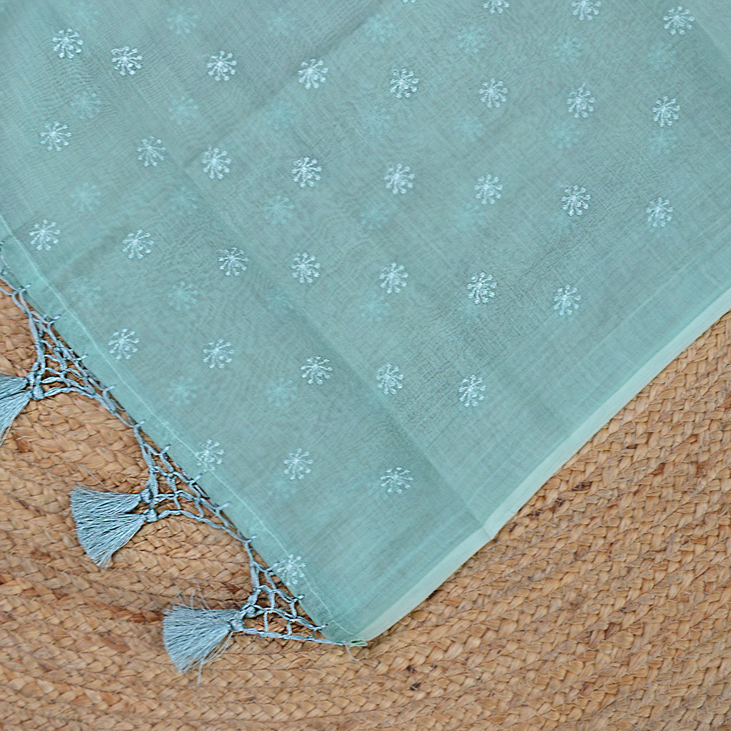 Turq mul chanderi suit set
