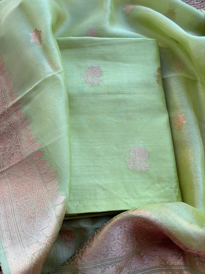 Green Chiniya  kora suit set