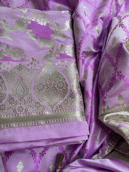 Lavender rangkat mashru silk suit set