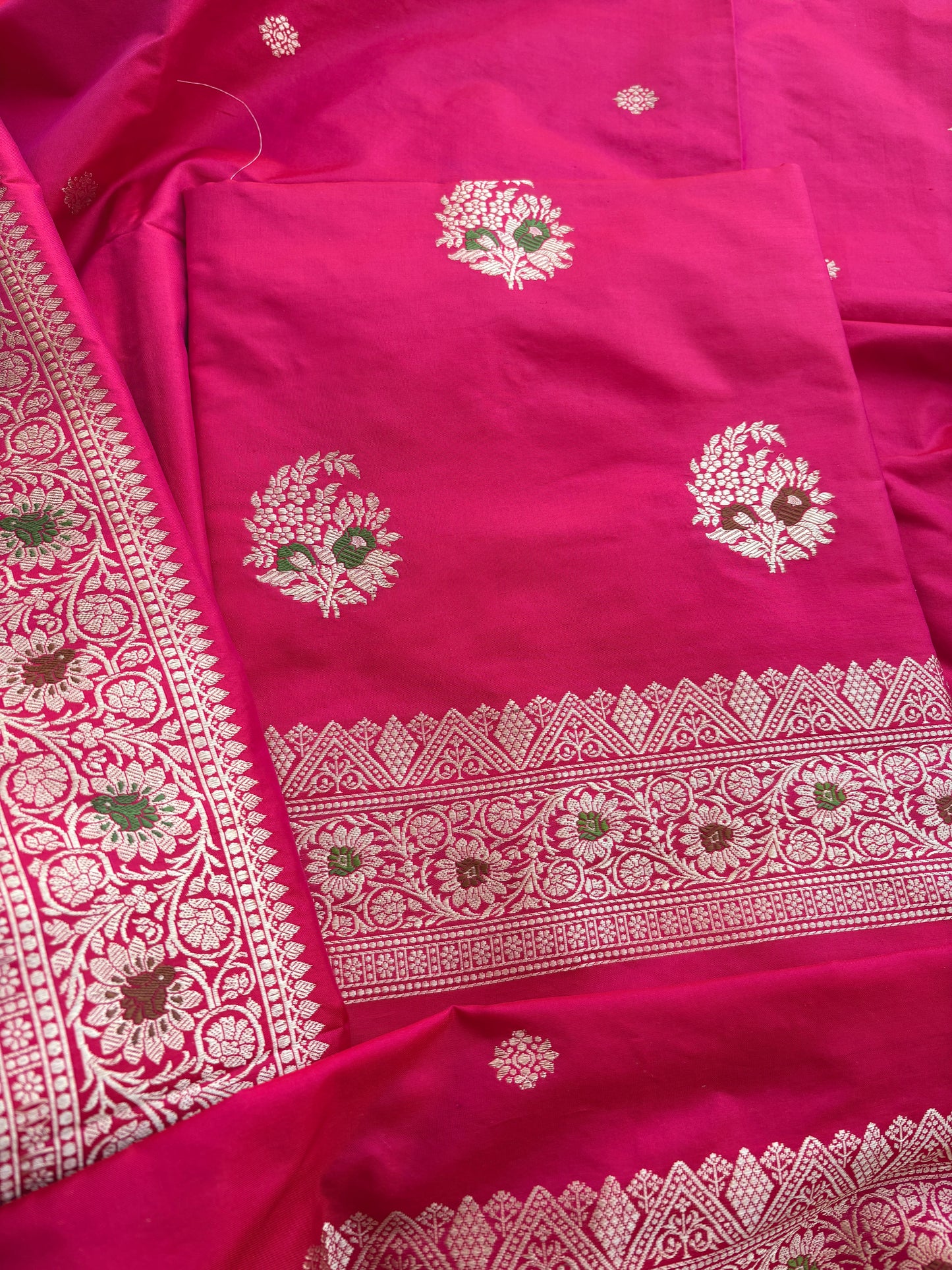 Pink katan by Katan silk kadhwa suit set
