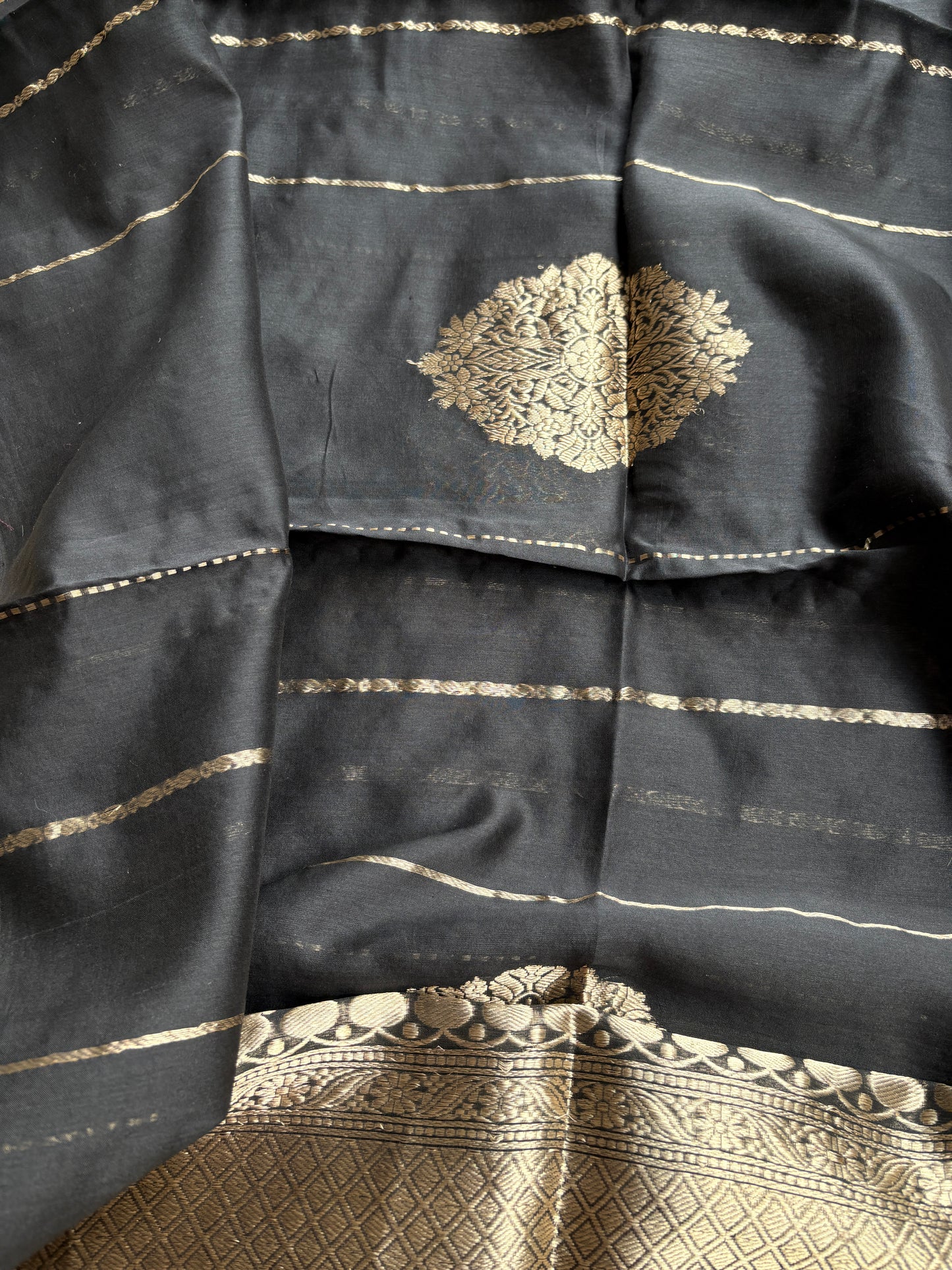 Black Chiniya silk suit set