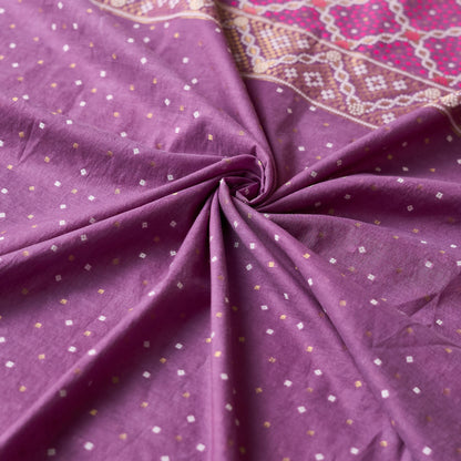 Lavender cotton bandhani suit set