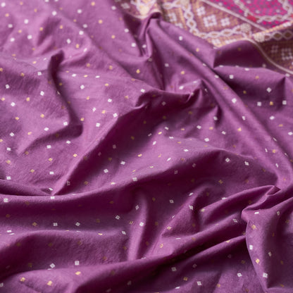 Lavender cotton bandhani suit set