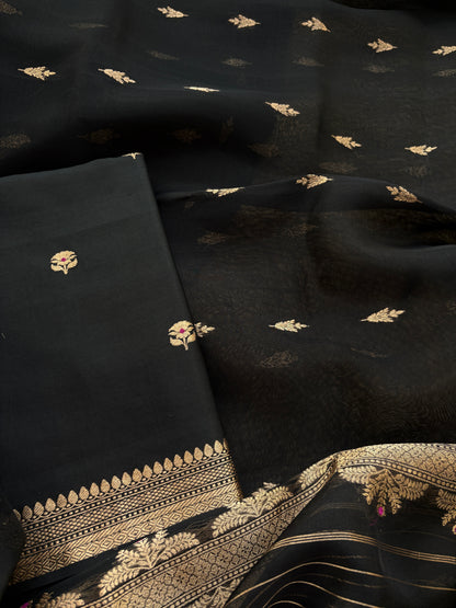 Black Chiniya kora suit set