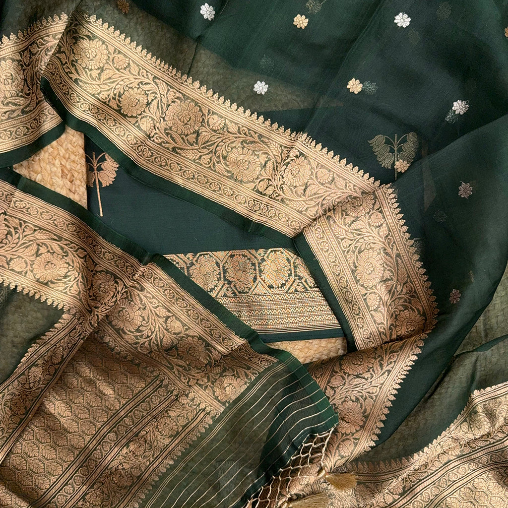 Green mango silk suit set