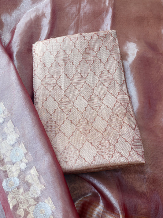 Maroon tissue brocade suit set