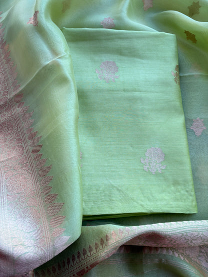 Green Chiniya  kora suit set