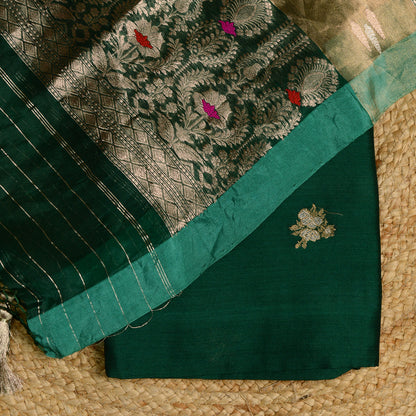 Green kadhwa Chiniya kora suit set