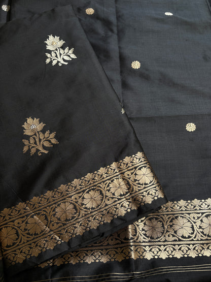 Black katan by katan sona rupa 3 piece suit set
