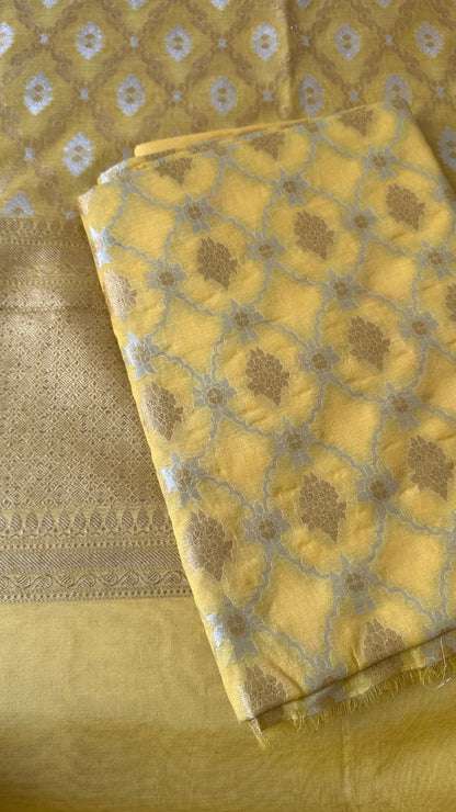 Yellow Chanderi cotton 3 pieces suit