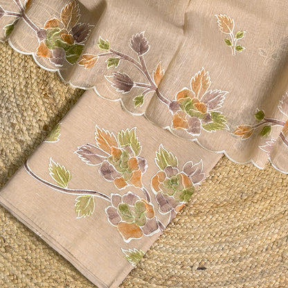 Nude beige linen suit set