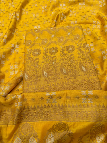 Yellow cotton 3 piece suit set