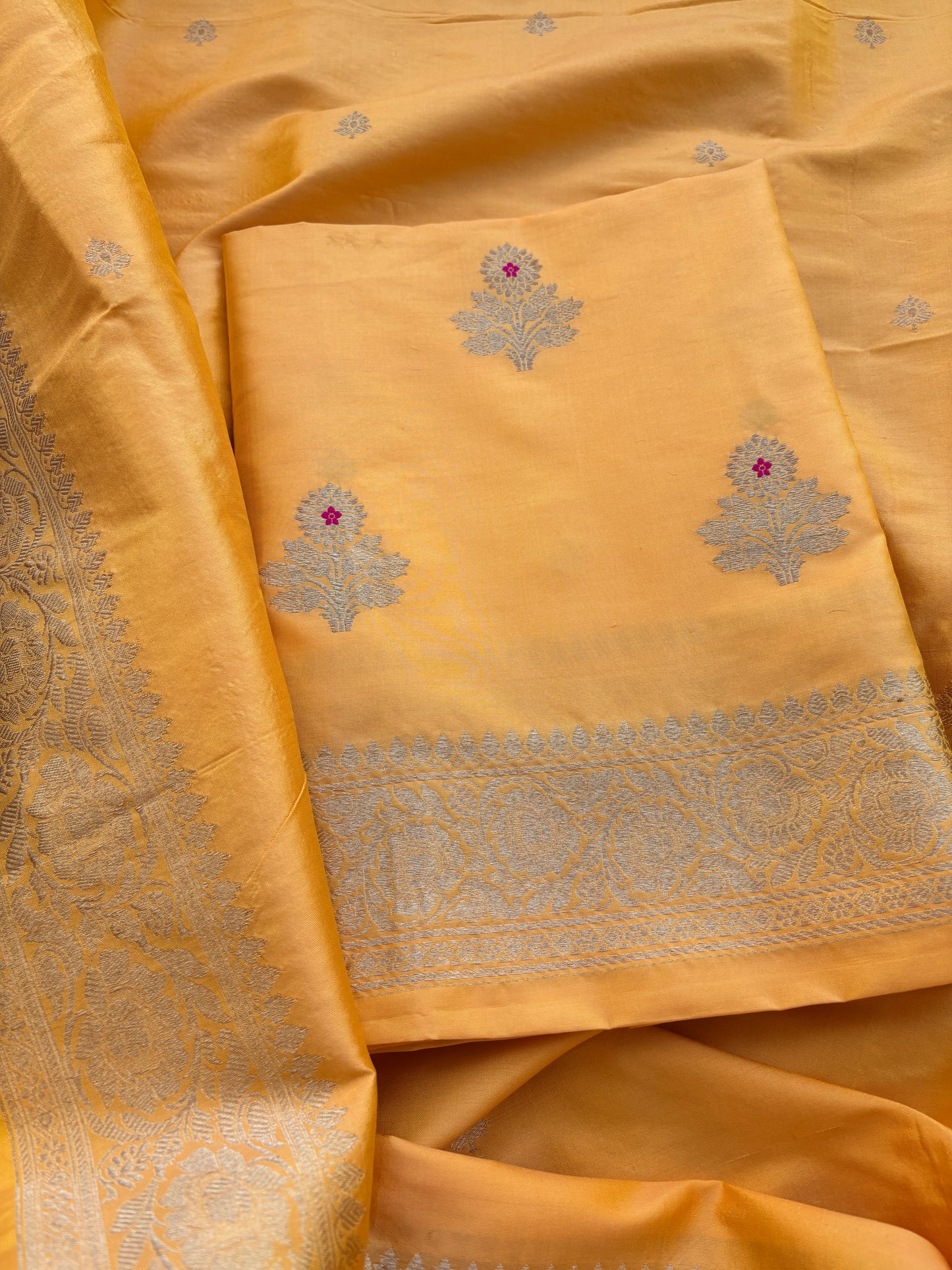 Yellow katan by katan kadhwa meenadar suit set