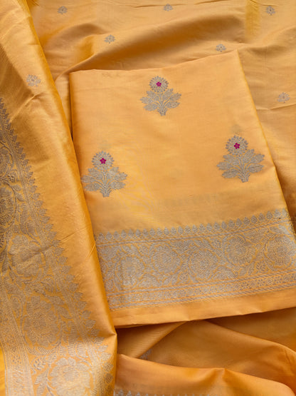 Yellow katan by katan kadhwa meenadar suit set