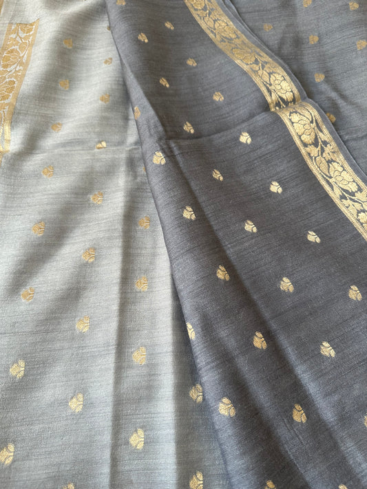 Grey shaded ombré moonga silk dupatta