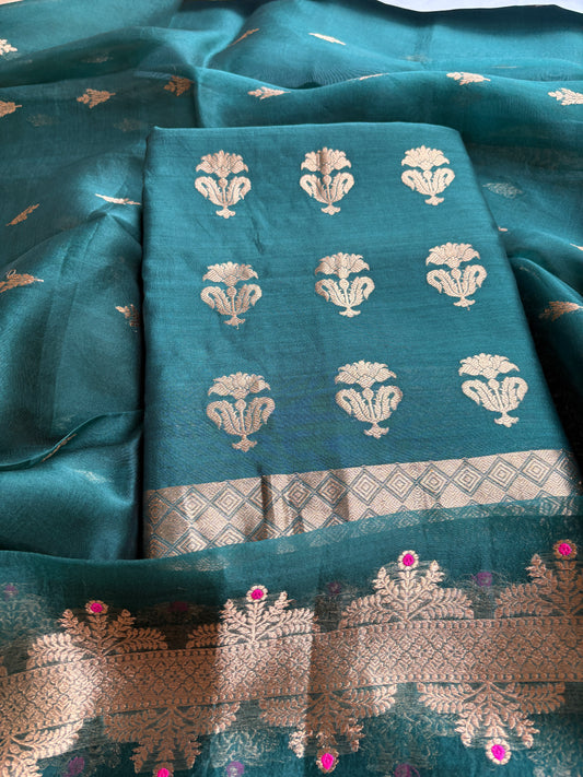 Green Chiniya meenadar suit set