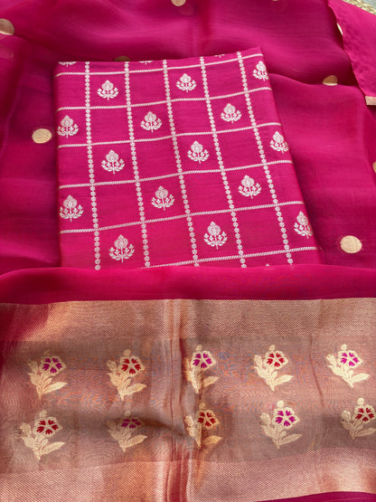 Pink Chiniya kora suit set