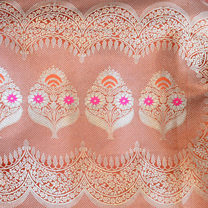 Rust Orange Mashru Silk Saree