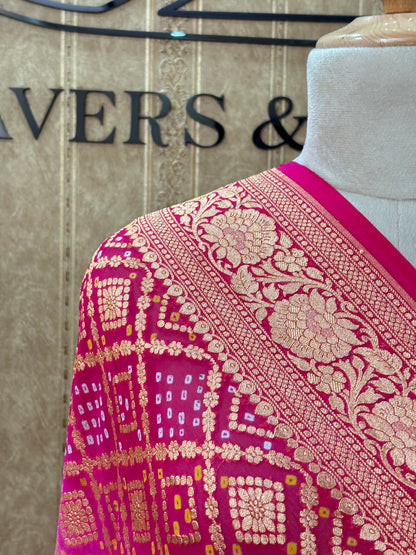 Pink shaded georgette dupatta