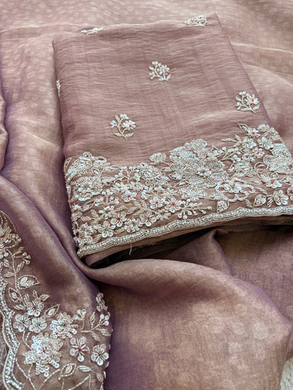 Pink handwork exclusive embroidered suit set