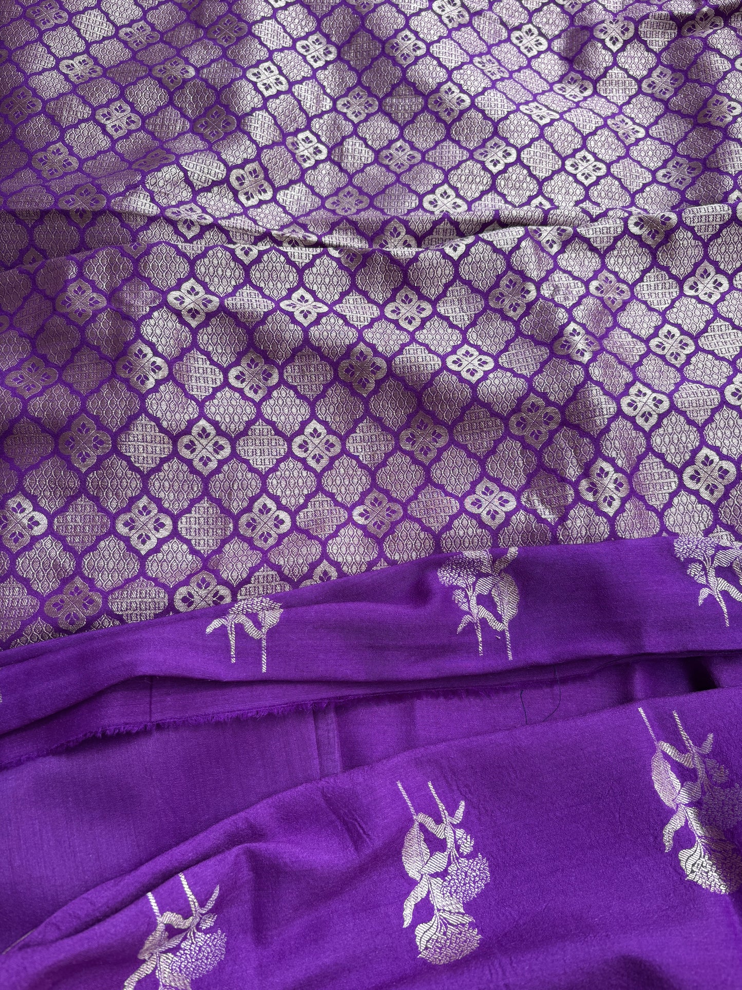 Purple moonga silk suit set