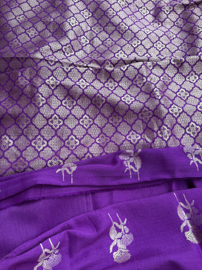 Purple moonga silk suit set