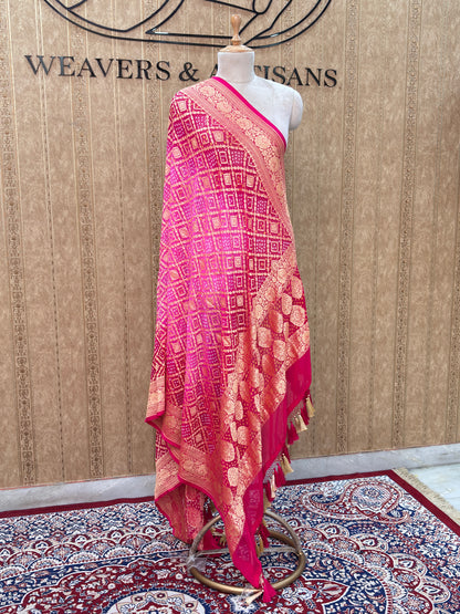 Pink shaded georgette dupatta