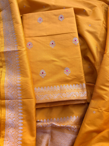 Yellow katan by katan kadhwa suit set
